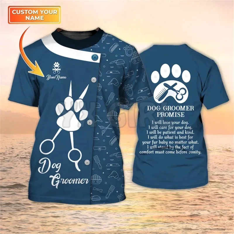 Men Grooming Usa - Kaos 3D Summer Dog Groomer Promise,