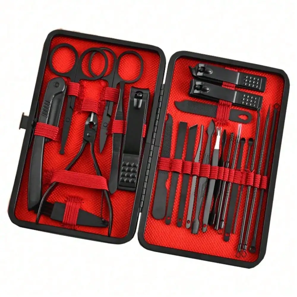 Mens Grooming Kit Case - 8/24pcs Set Manikur & Pedikur Profesional,