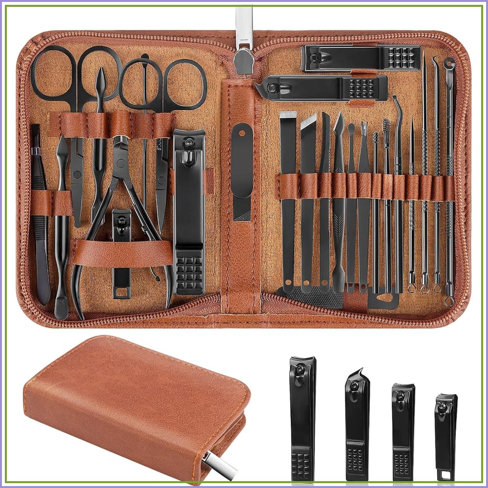 26Pcs Set Pemotong Kuku Maniku - Mens Grooming Kit Case ulasan dan harga